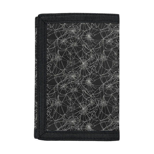 Halloween Cobweb Pattern Print Trifold Wallet