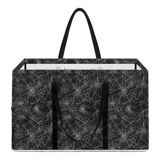 Halloween Cobweb Pattern Print Utility Tote Bag