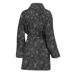 Halloween Cobweb Pattern Print Women's Bathrobe