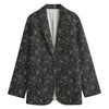 Halloween Cobweb Pattern Print Women's Cotton Blazer