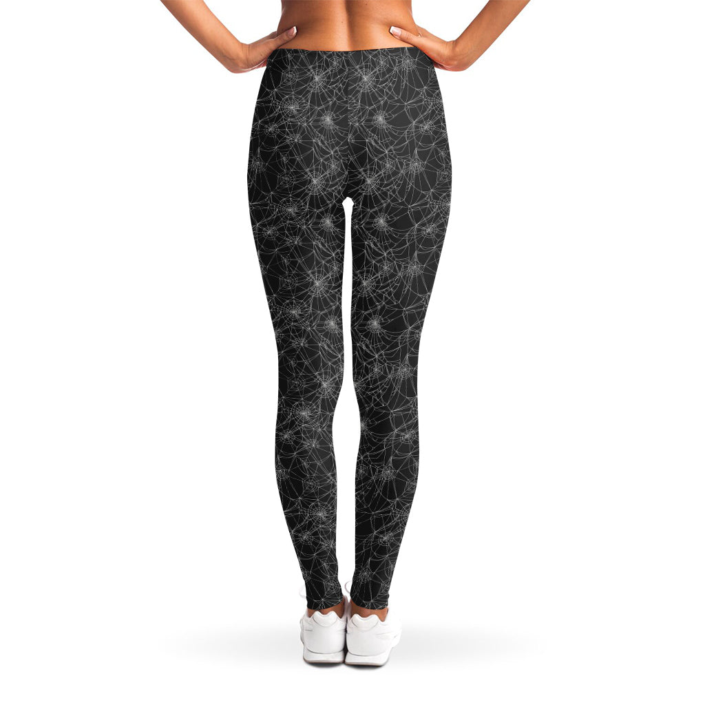 Halloween Cobweb Pattern Print Women's Leggings