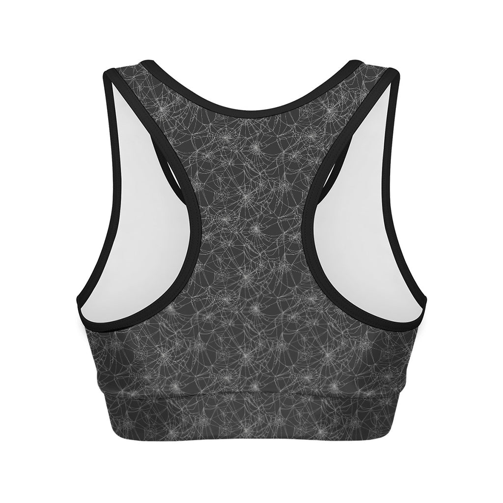 Halloween Cobweb Pattern Print Women's Sports Bra