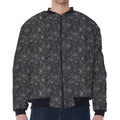 Halloween Cobweb Pattern Print Zip Sleeve Bomber Jacket