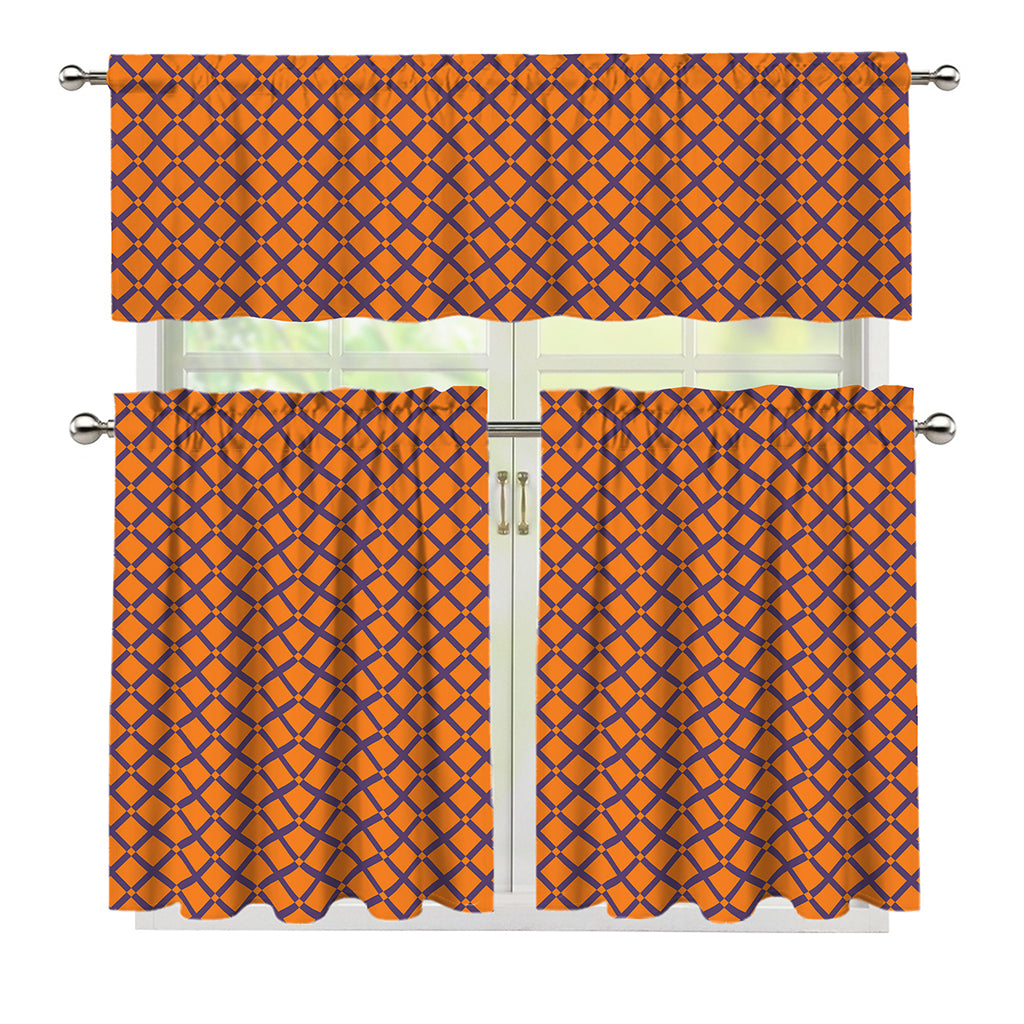Halloween Cross Pattern Print 3 Piece Kitchen Curtains