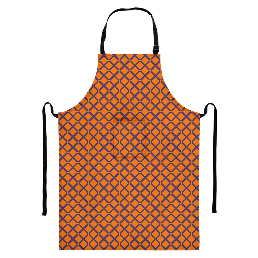 Halloween Cross Pattern Print Bib Apron With Pocket