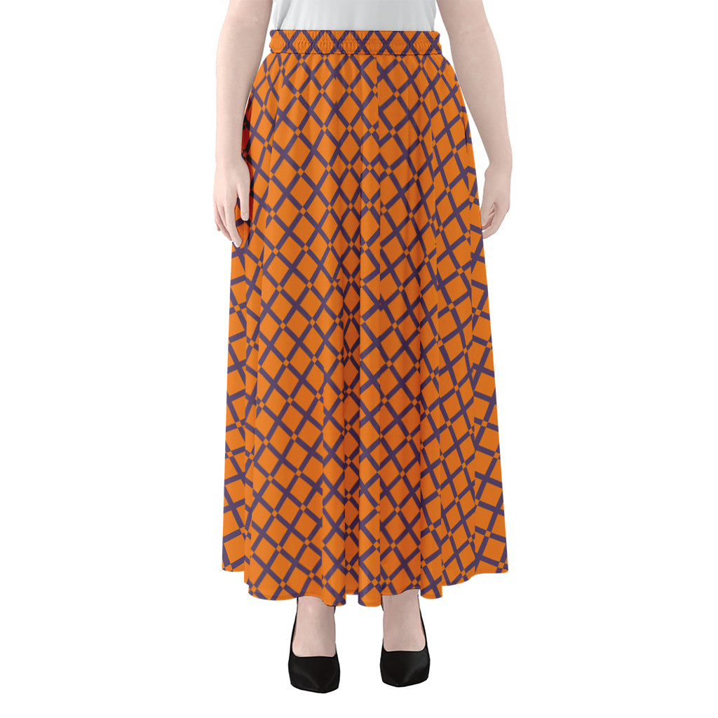 Halloween Cross Pattern Print Chiffon Maxi Skirt