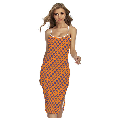 Halloween Cross Pattern Print Cross Back Cami Dress