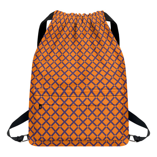 Halloween Cross Pattern Print Drawstring Backpack