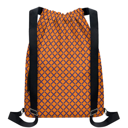 Halloween Cross Pattern Print Drawstring Backpack