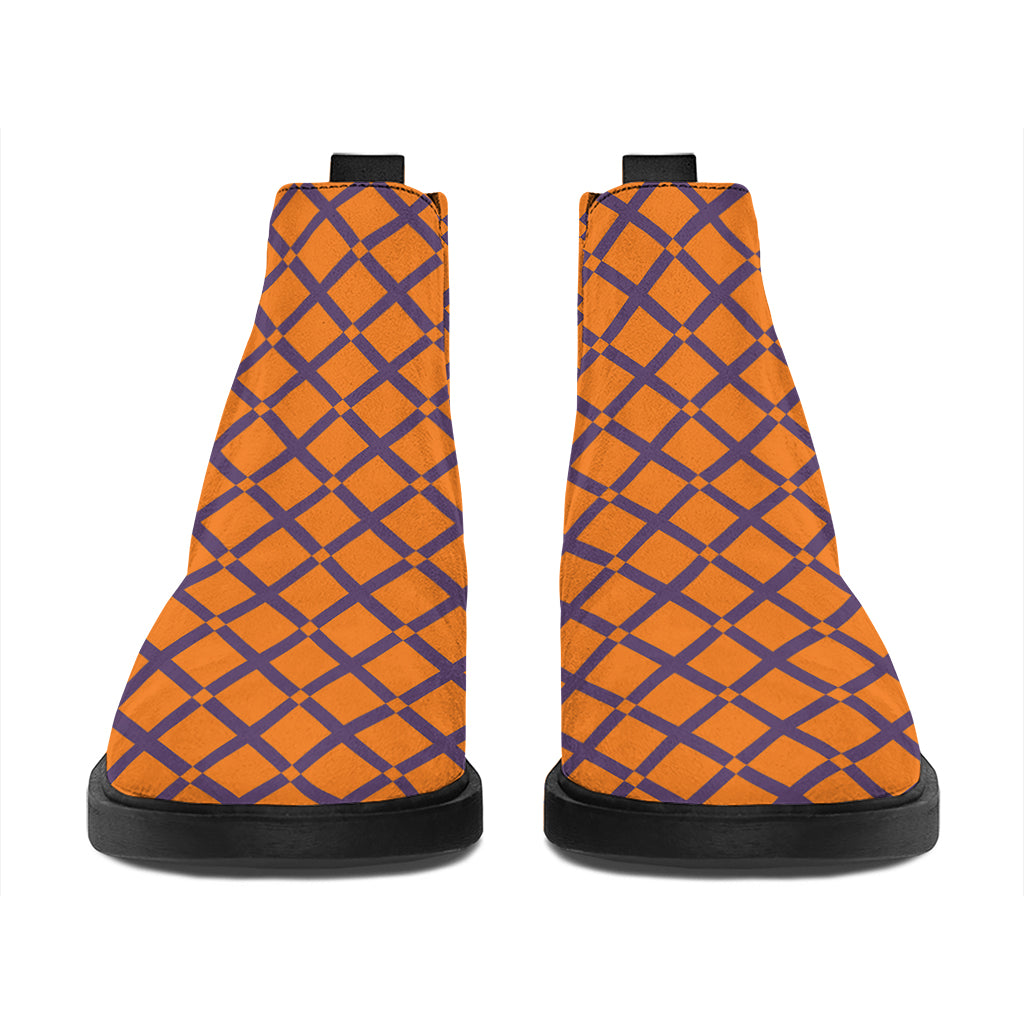 Halloween Cross Pattern Print Flat Ankle Boots