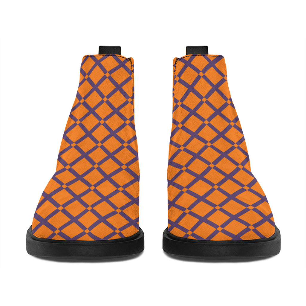 Halloween Cross Pattern Print Flat Ankle Boots
