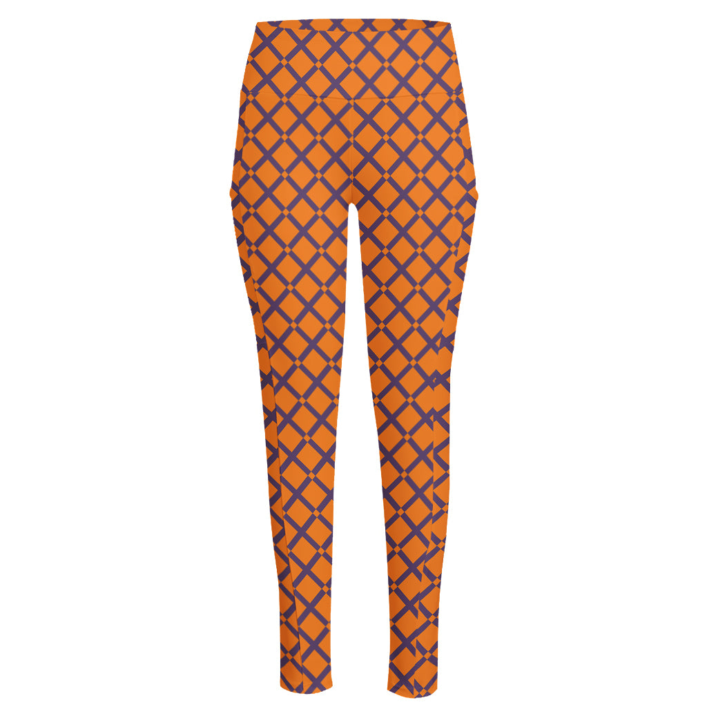 Halloween Cross Pattern Print High-Waisted Pocket Leggings