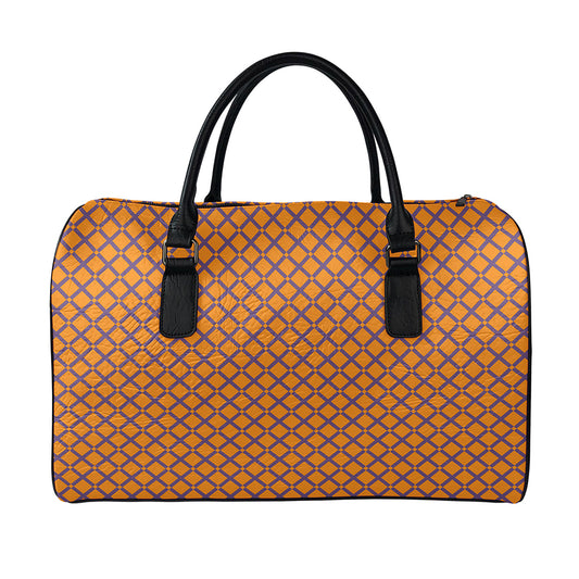 Halloween Cross Pattern Print Leather Duffle Bag