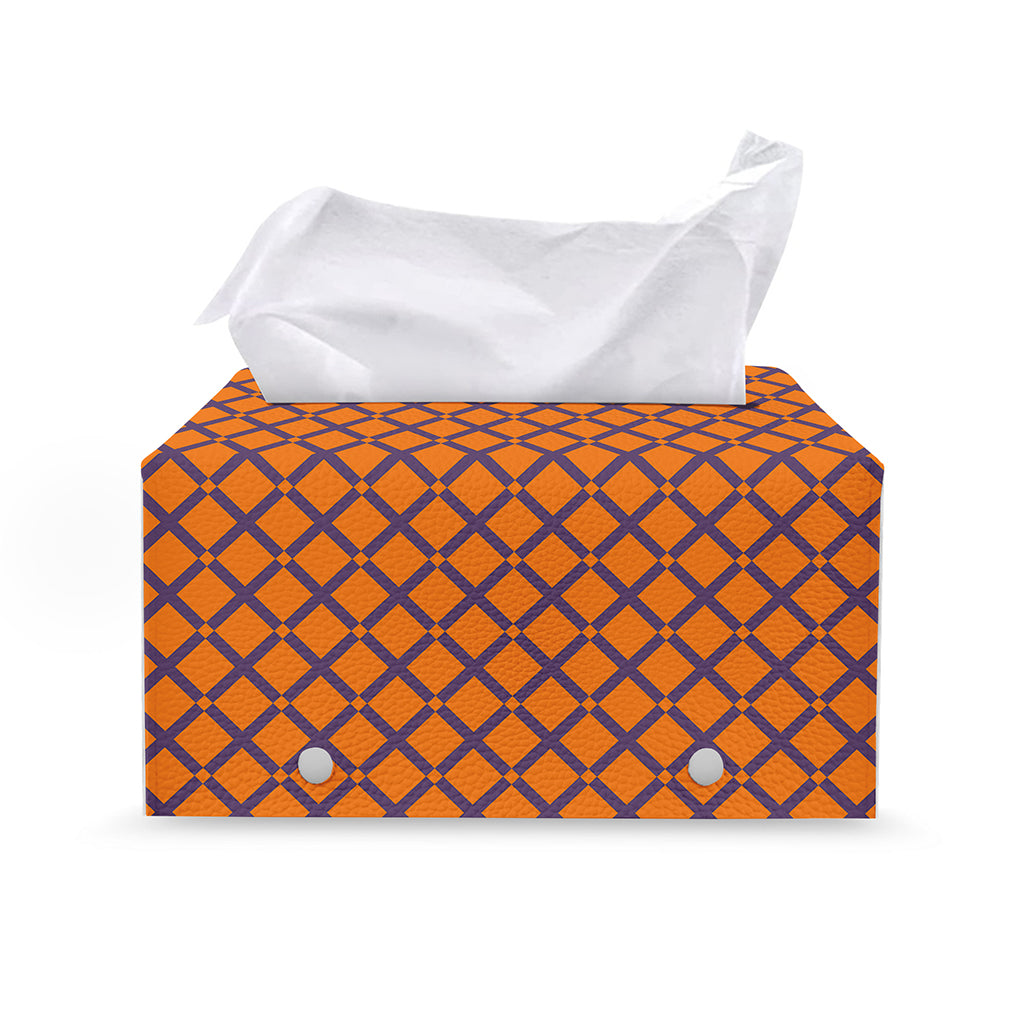 Halloween Cross Pattern Print Leather Tissue Box Cover