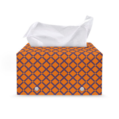 Halloween Cross Pattern Print Leather Tissue Box Cover