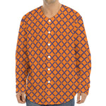 Halloween Cross Pattern Print Long Sleeve Baseball Jersey