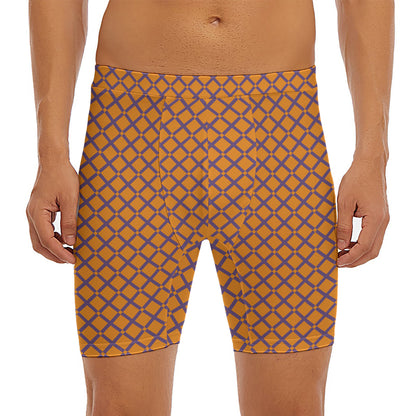 Halloween Cross Pattern Print Men's Long Boxer Briefs