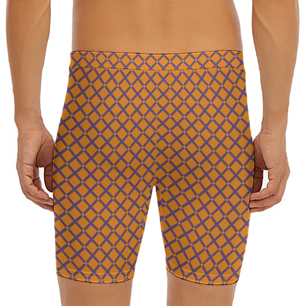 Halloween Cross Pattern Print Men's Long Boxer Briefs