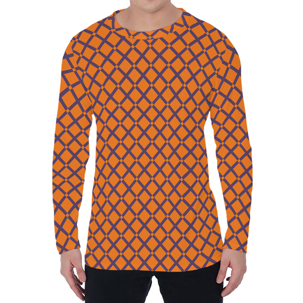 Halloween Cross Pattern Print Men's Long Sleeve T-Shirt