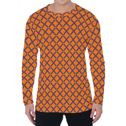 Halloween Cross Pattern Print Men's Long Sleeve T-Shirt