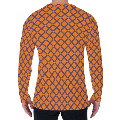 Halloween Cross Pattern Print Men's Long Sleeve T-Shirt