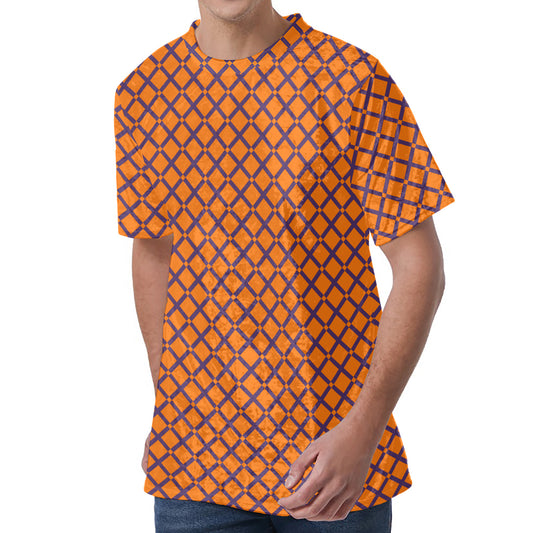 Halloween Cross Pattern Print Men's Velvet T-Shirt