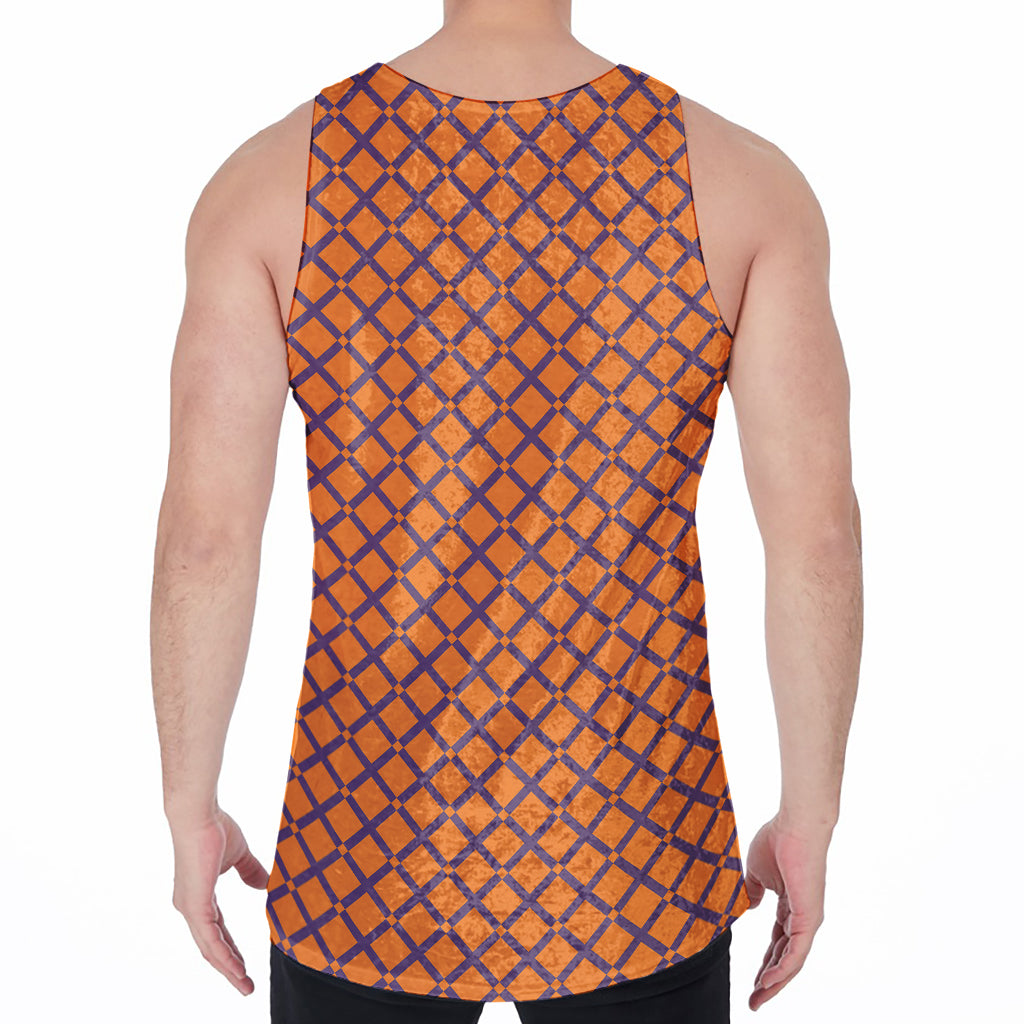 Halloween Cross Pattern Print Men's Velvet Tank Top