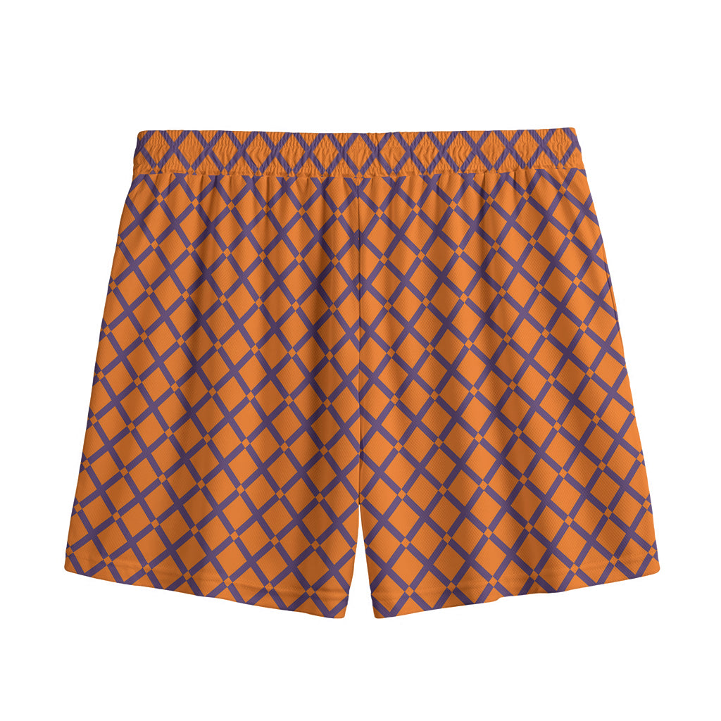 Halloween Cross Pattern Print Mesh Shorts