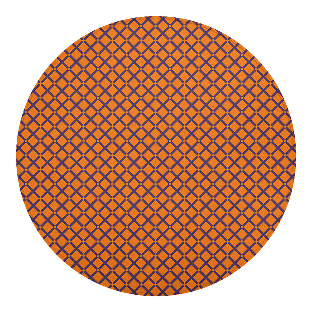 Halloween Cross Pattern Print Round Blanket