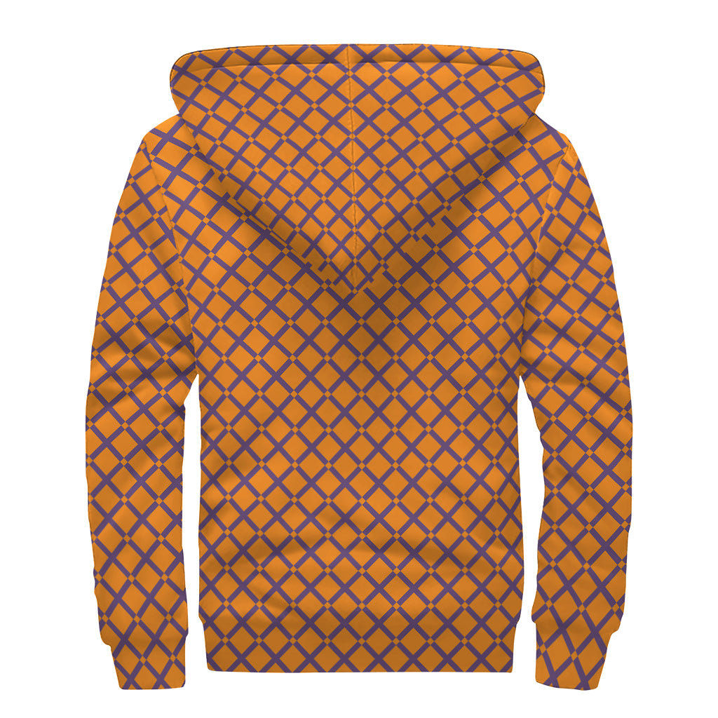 Halloween Cross Pattern Print Sherpa Lined Zip Up Hoodie