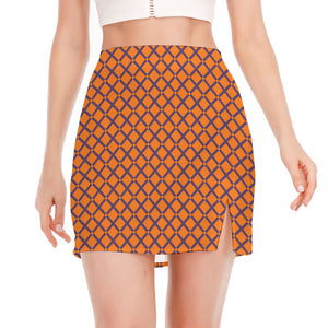 Halloween Cross Pattern Print Side Slit Mini Skirt