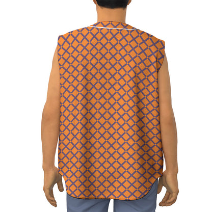 Halloween Cross Pattern Print Sleeveless Baseball Jersey