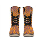 Halloween Cross Pattern Print Winter Boots