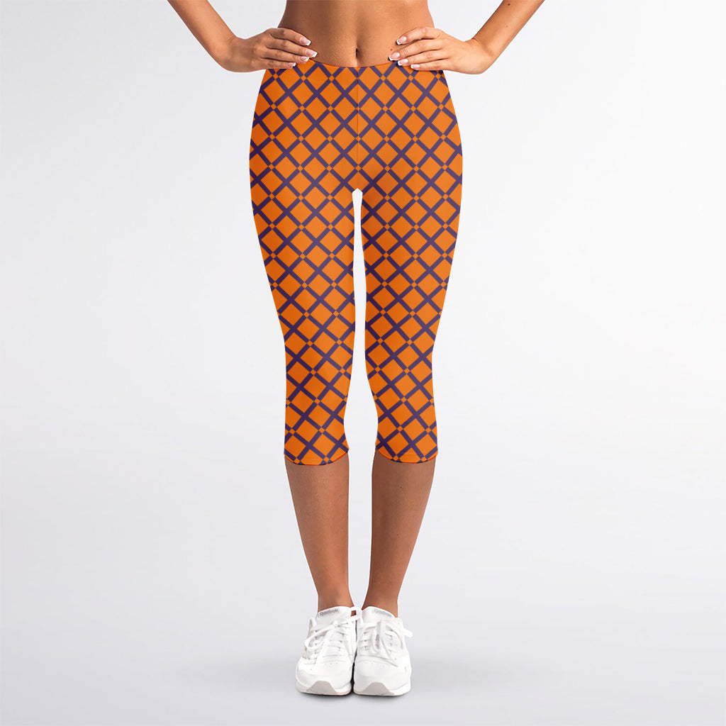 Halloween Cross Pattern Print Women's Capri Leggings