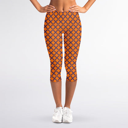 Halloween Cross Pattern Print Women's Capri Leggings