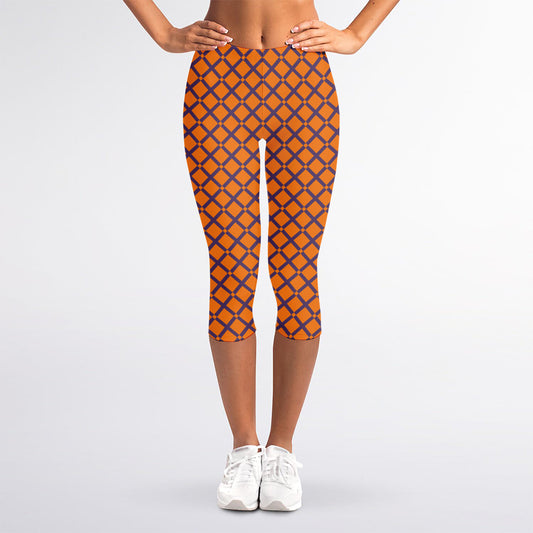 Halloween Cross Pattern Print Women's Capri Leggings