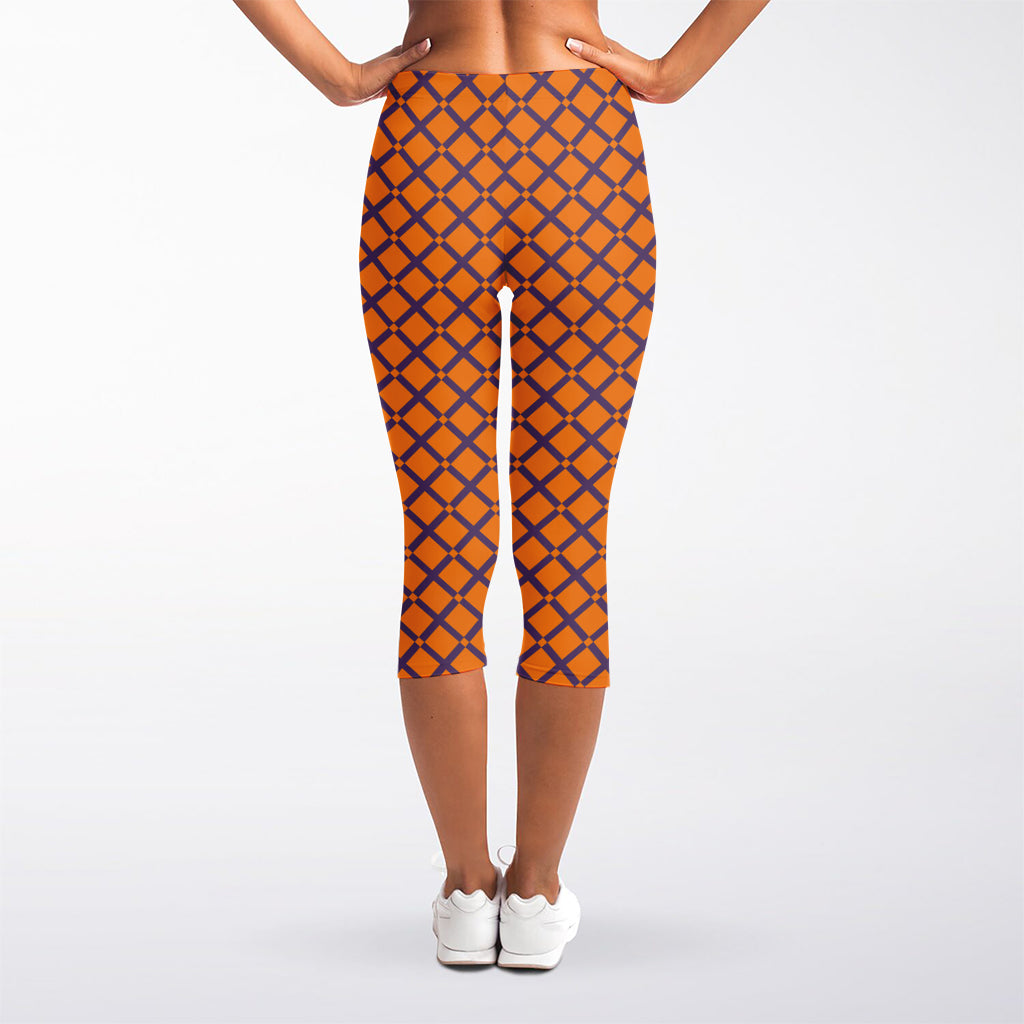Halloween Cross Pattern Print Women's Capri Leggings