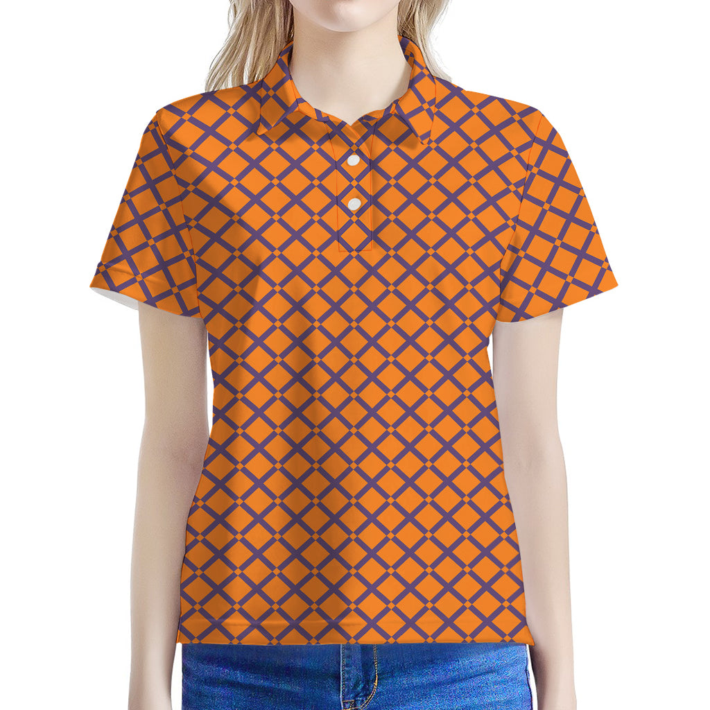 Halloween Cross Pattern Print Women's Polo Shirt