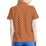 Halloween Cross Pattern Print Women's Polo Shirt