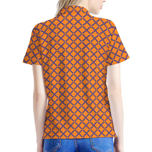 Halloween Cross Pattern Print Women's Polo Shirt