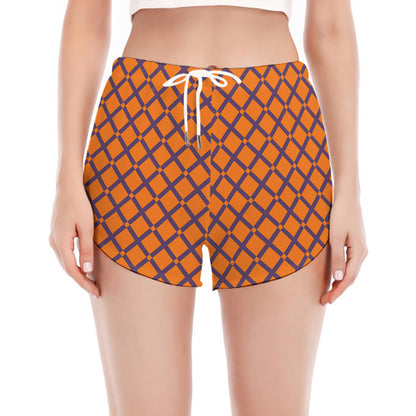 Halloween Cross Pattern Print Women's Split Running Shorts