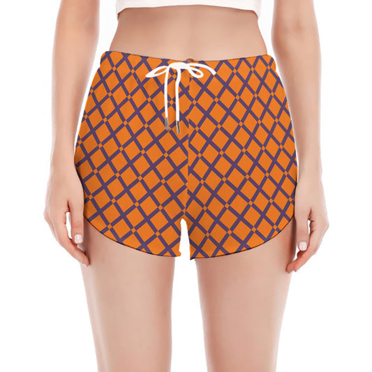 Halloween Cross Pattern Print Women's Split Running Shorts