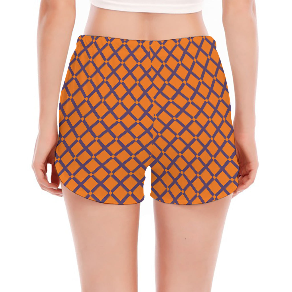 Halloween Cross Pattern Print Women's Split Running Shorts