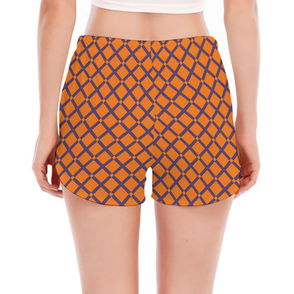 Halloween Cross Pattern Print Women's Split Running Shorts