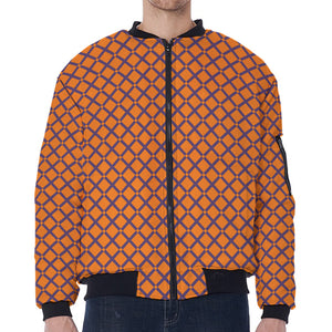 Halloween Cross Pattern Print Zip Sleeve Bomber Jacket