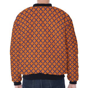 Halloween Cross Pattern Print Zip Sleeve Bomber Jacket