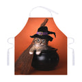 Halloween Cute Witch Cat Print Adjustable Apron
