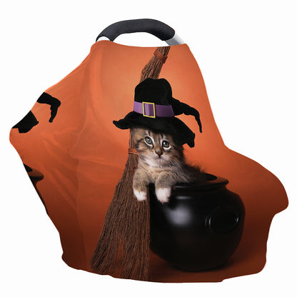 Halloween Cute Witch Cat Print Baby Seat Cover