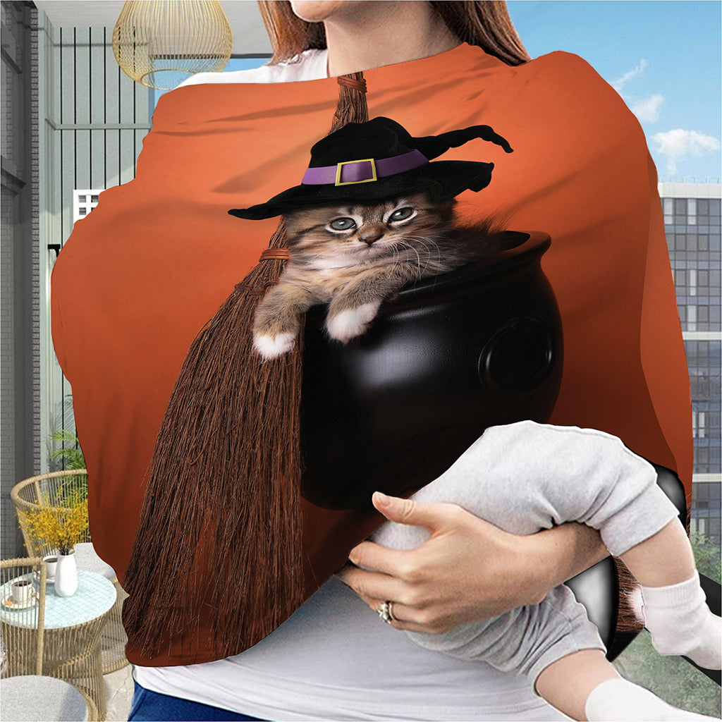 Halloween Cute Witch Cat Print Baby Seat Cover