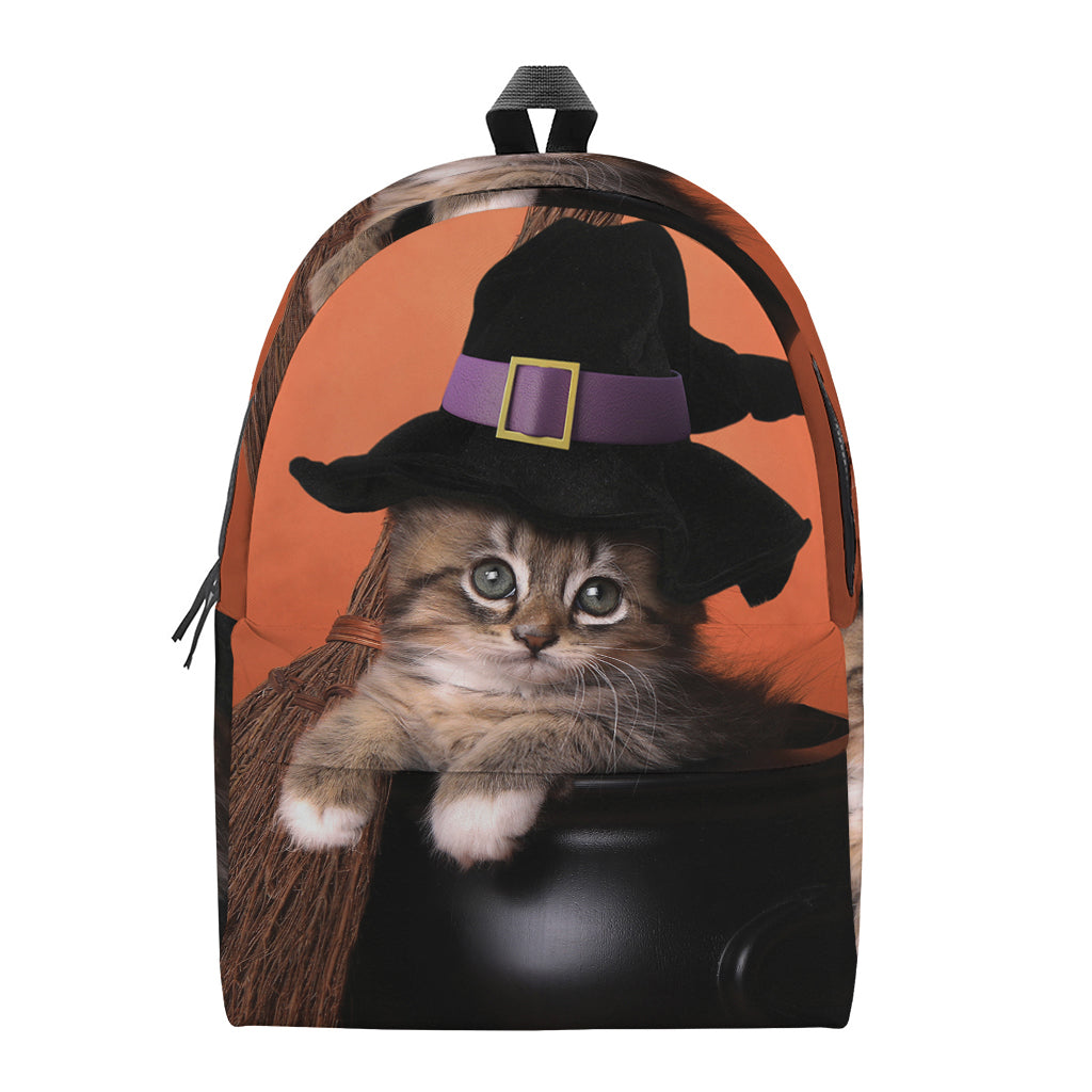 Halloween Cute Witch Cat Print Backpack